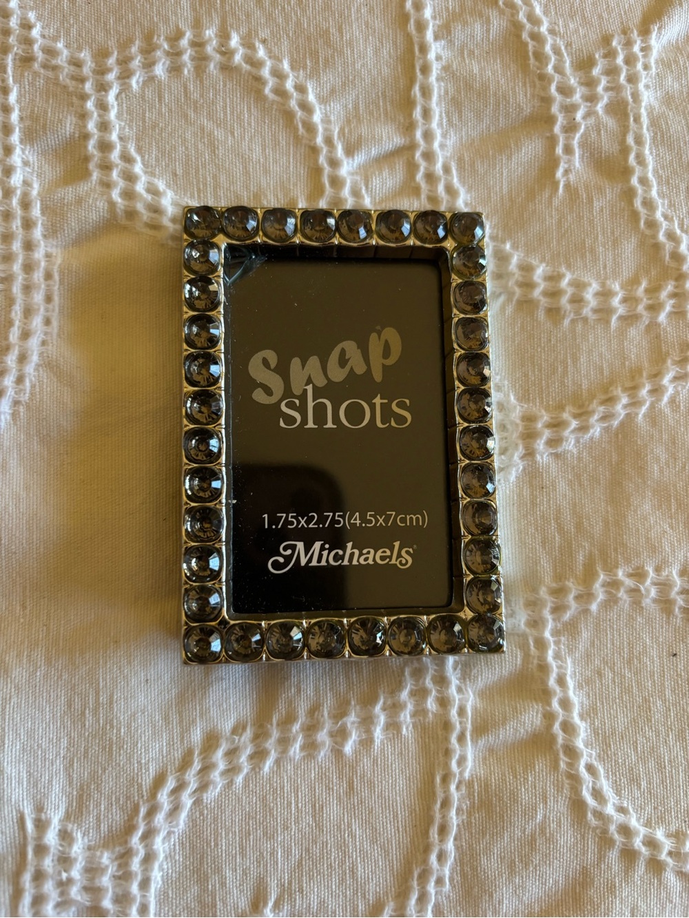Michaels Smoky Gray Jeweled Mini Photo Frame 2 3/4x 1 3/4